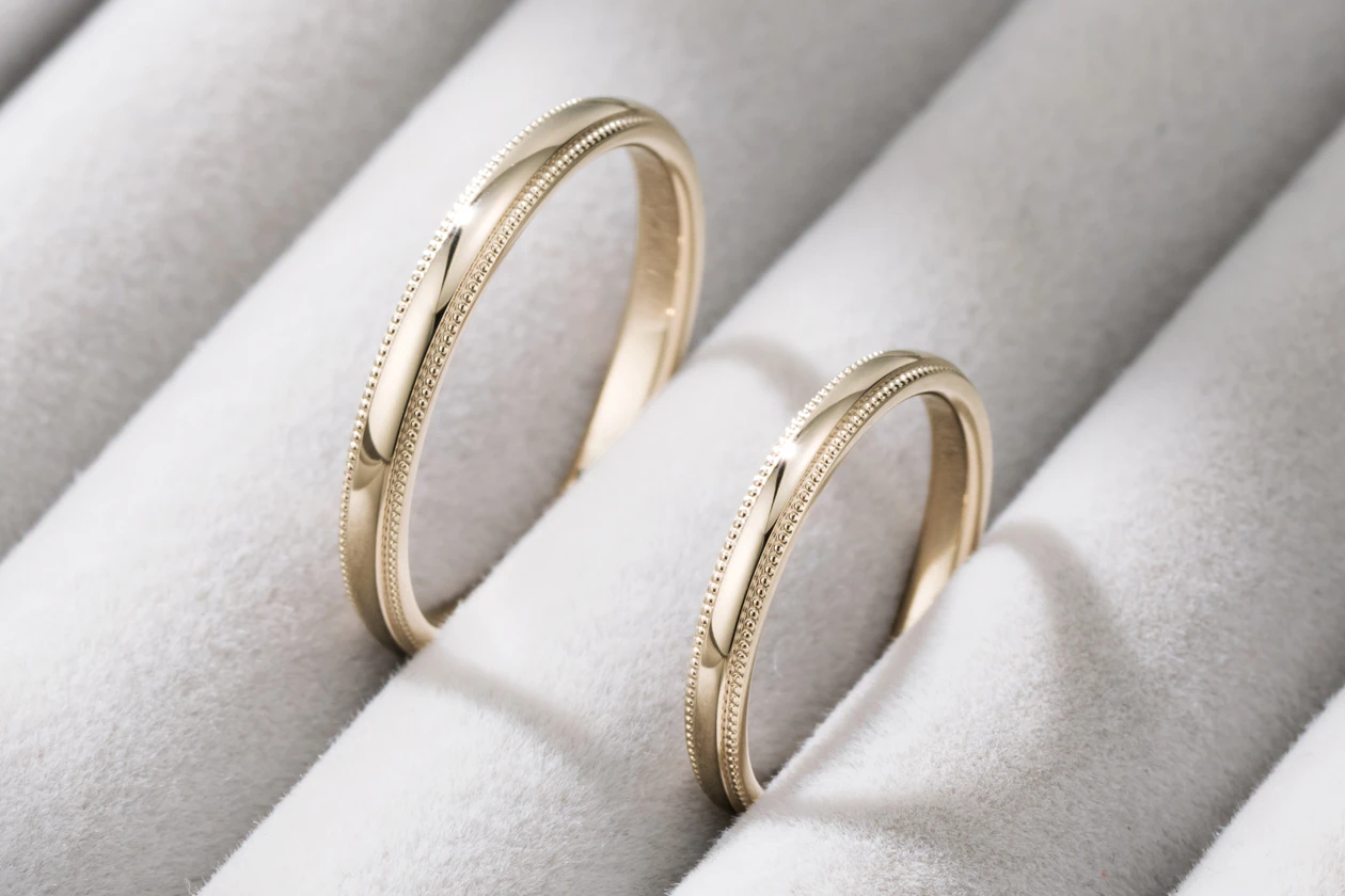 シャンパンゴールドとミルグレインが導いた、お二人だけの選択