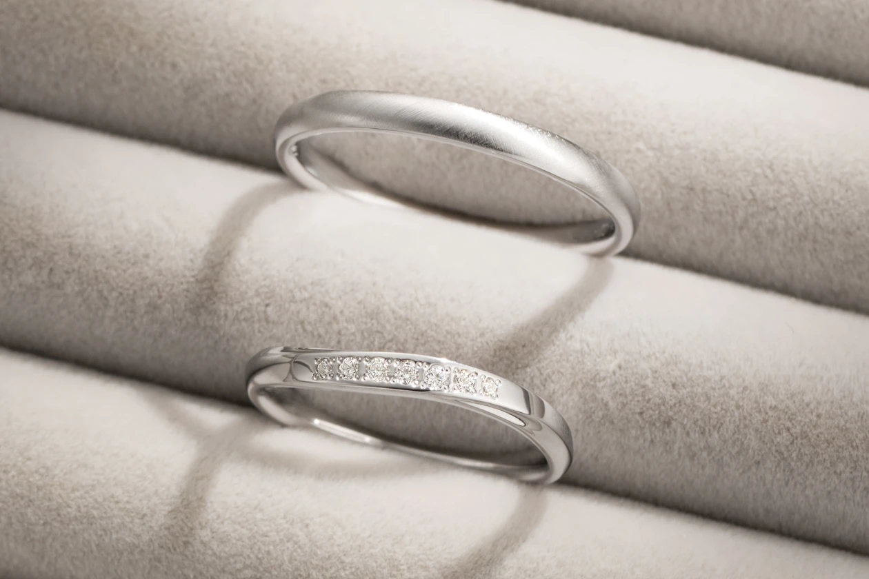 素材と幅でお揃い感を持たせつつ、お互いの理想を実現