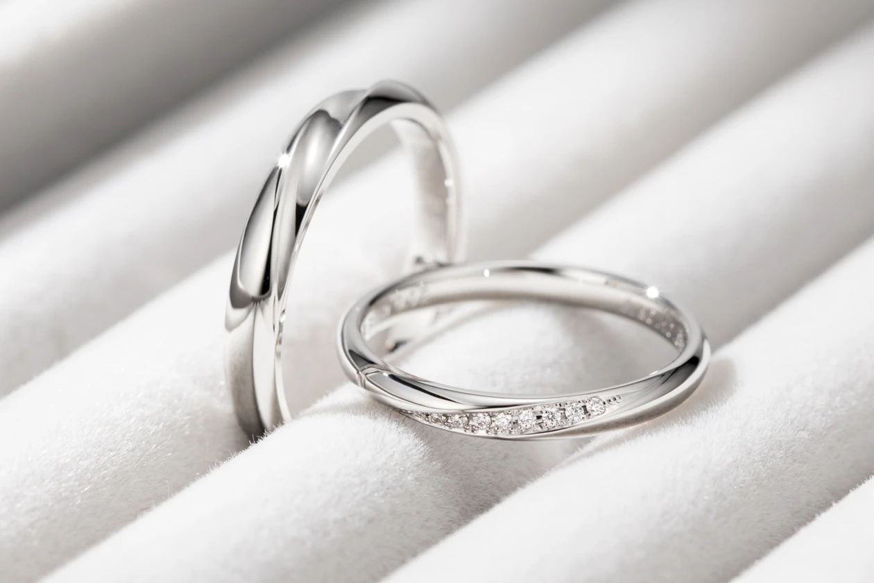 ブライダルリングらしさも魅力。お二人の心をつかんだお揃いのデザイン