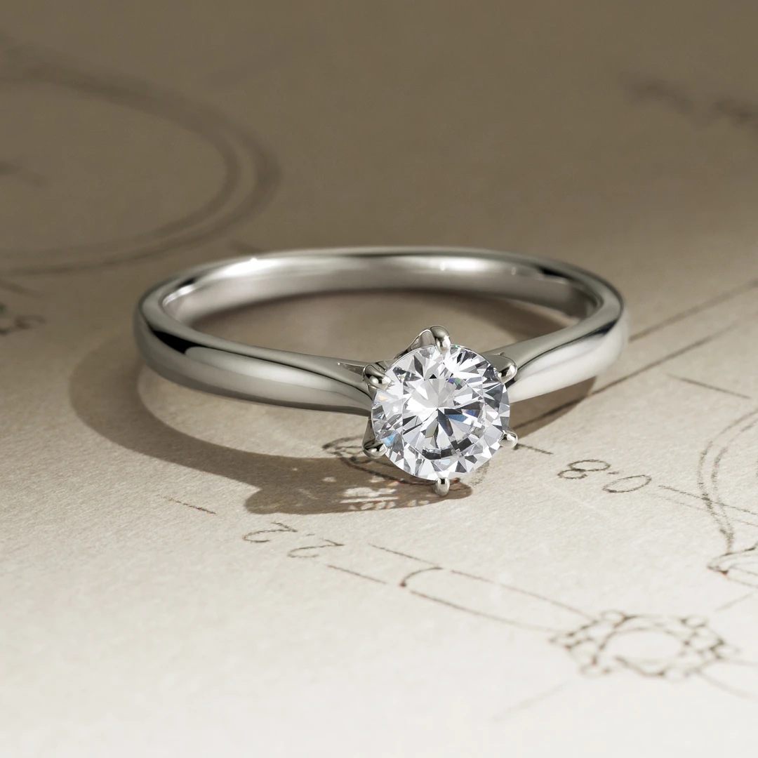 重厚感と高級感が将来にも寄り添う時代を超えて愛される王道のソリティアリング