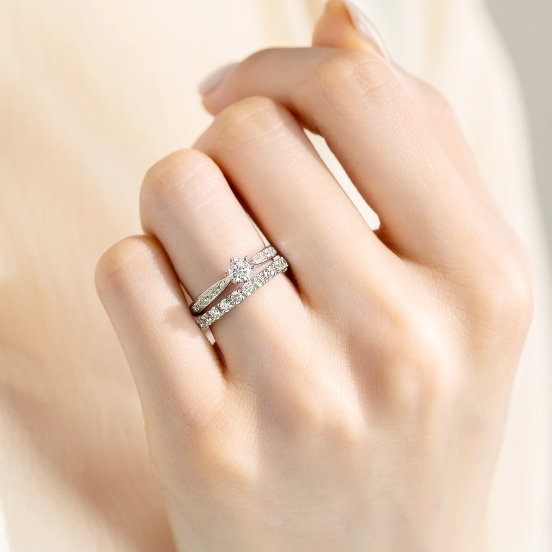 PT950 ヴィラ ダイヤモンド エタニティタイプ リング 0.5ct｜婚約指輪