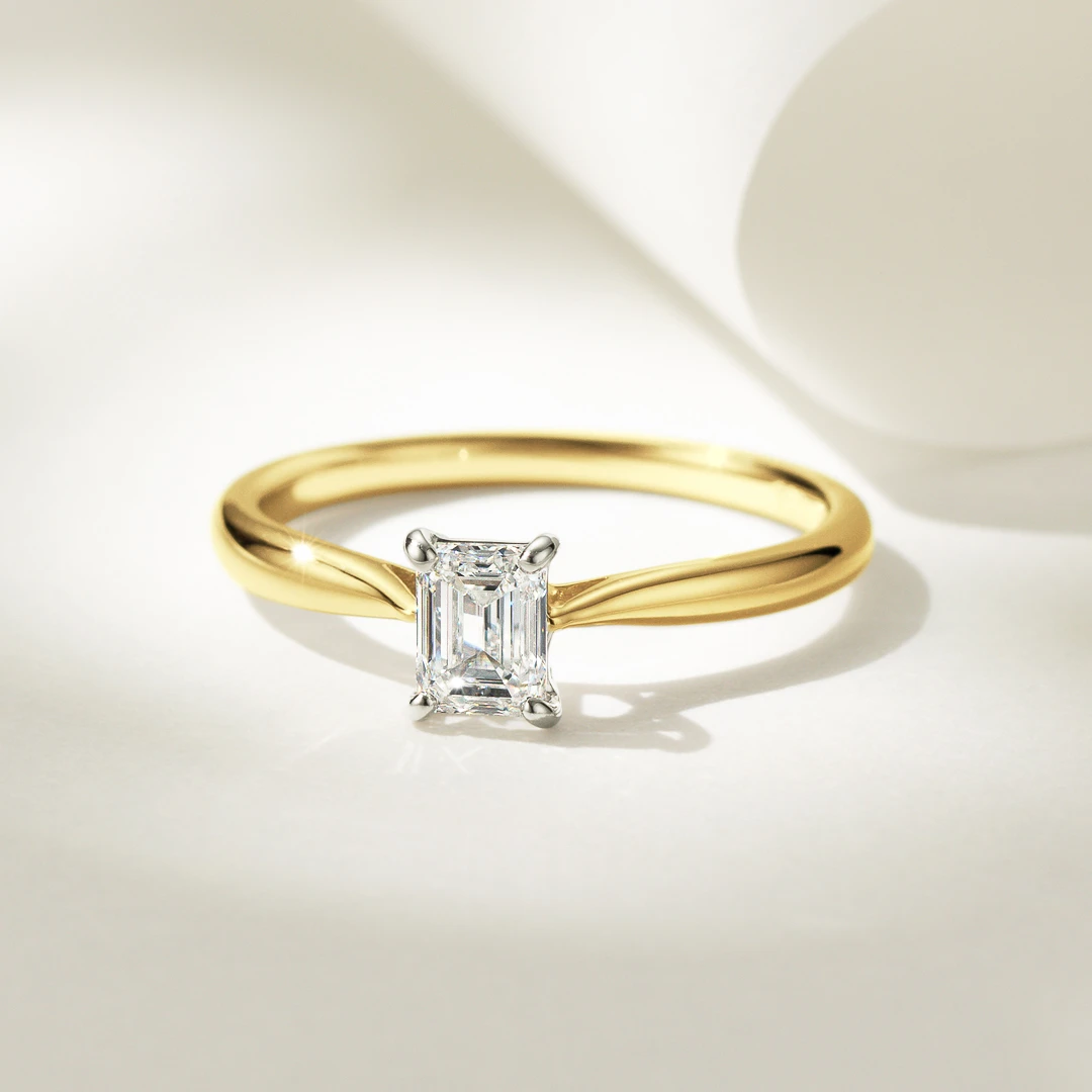 PT950 シンシア エメラルドカット ソリティア リング 0.3ct｜婚約指輪