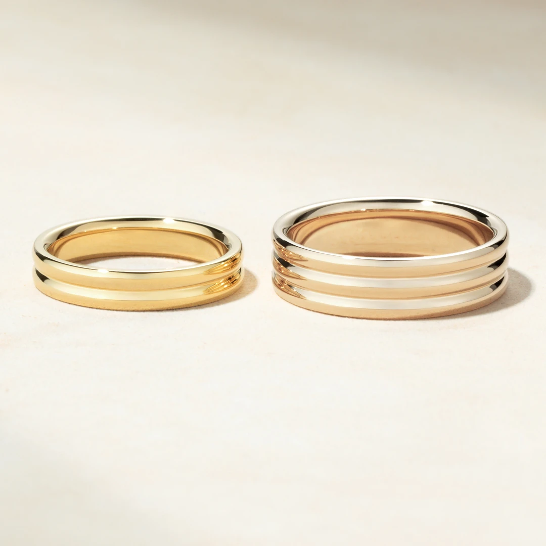 K18YG ミルフィーユ トリプル リング 6.0mm 20.5-24｜結婚指輪