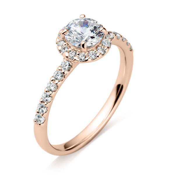 K18PG リース ダイヤモンド エタニティタイプ ヘイロー リング 0.5ct