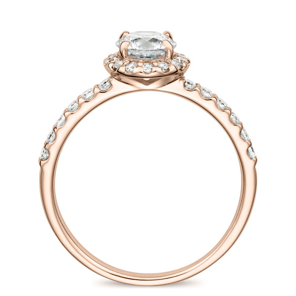 K18PG リース ダイヤモンド エタニティタイプ ヘイロー リング 0.5ct