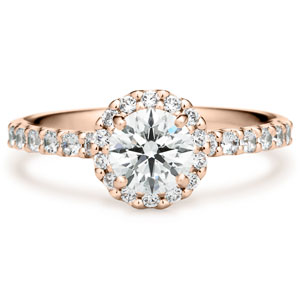 K18PG リース ダイヤモンド エタニティタイプ ヘイロー リング 0.7ct