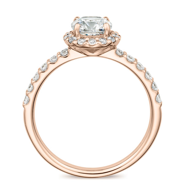 K18PG リース ダイヤモンド エタニティタイプ ヘイロー リング 0.7ct