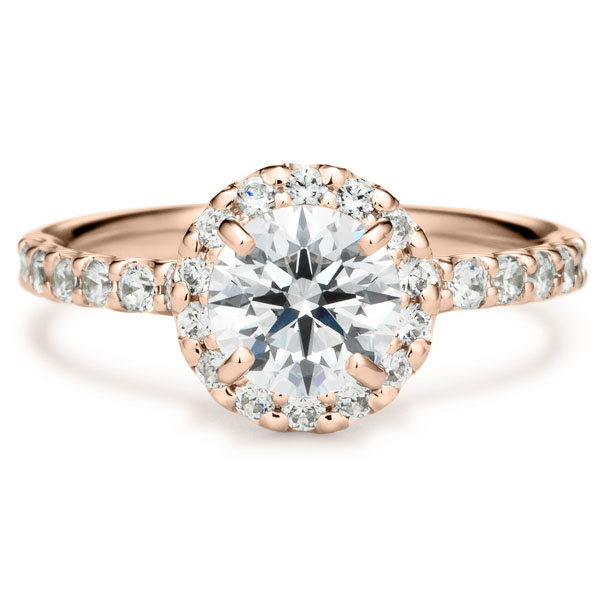 K18PG リース ダイヤモンド エタニティタイプ ヘイロー リング 1.0ct