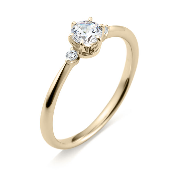 K18CG スプリング デュオ ダイヤモンド サイドストーン リング 0.3ct