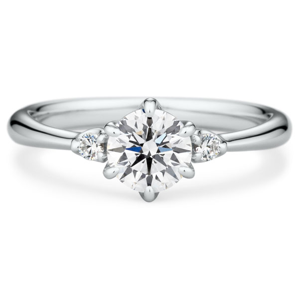 PT950 スプリング デュオ ダイヤモンド サイドストーン リング 0.7ct