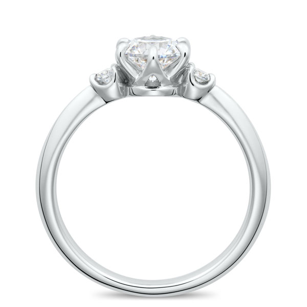 PT950 スプリング デュオ ダイヤモンド サイドストーン リング 0.7ct