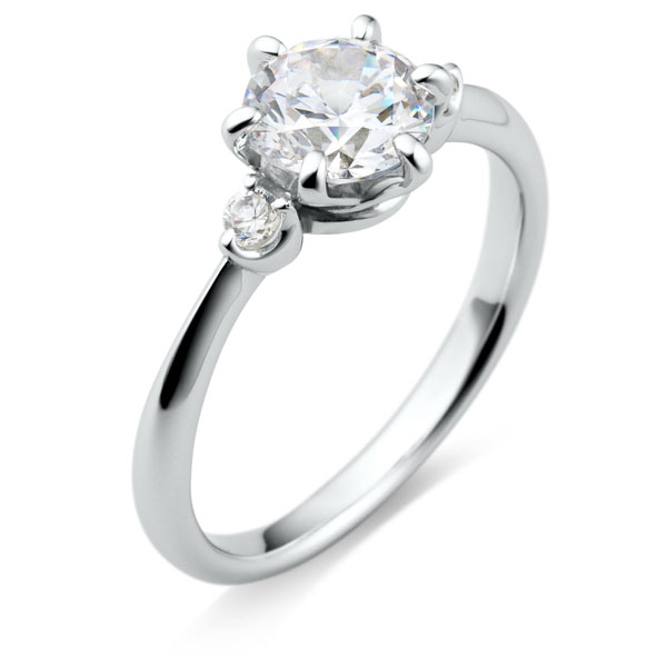 PT950 スプリング デュオ ダイヤモンド サイドストーン リング 1.0ct