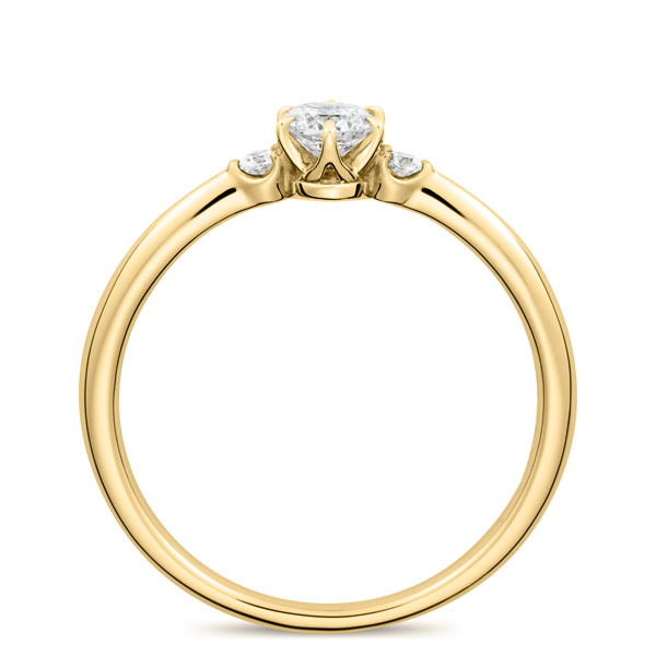 K18YG スプリング デュオ ダイヤモンド サイドストーン リング 0.2ct