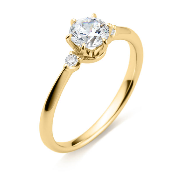 K18YG スプリング デュオ ダイヤモンド サイドストーン リング 0.5ct