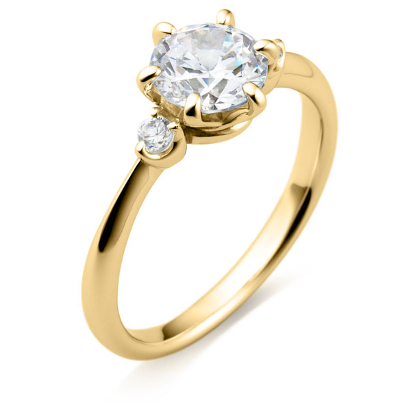 K18YG スプリング デュオ ダイヤモンド サイドストーン リング 1.0ct