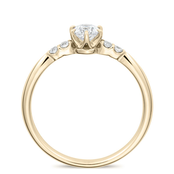 K18CG スプリング カルテット ダイヤモンド サイドストーン リング 0.3ct
