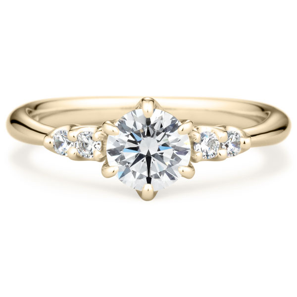 K18CG スプリング カルテット ダイヤモンド サイドストーン リング 0.7ct