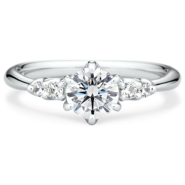 PT950 スプリング カルテット ダイヤモンド サイドストーン リング 0.7ct