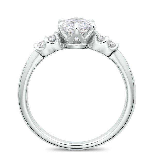 PT950 スプリング カルテット ダイヤモンド サイドストーン リング 0.7ct