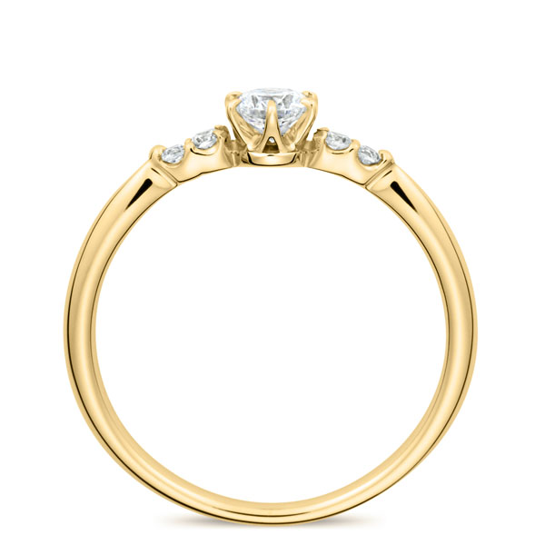 K18YG スプリング カルテット ダイヤモンド サイドストーン リング 0.2ct