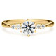 K18YG スプリング カルテット ダイヤモンド サイドストーン リング 0.5ct