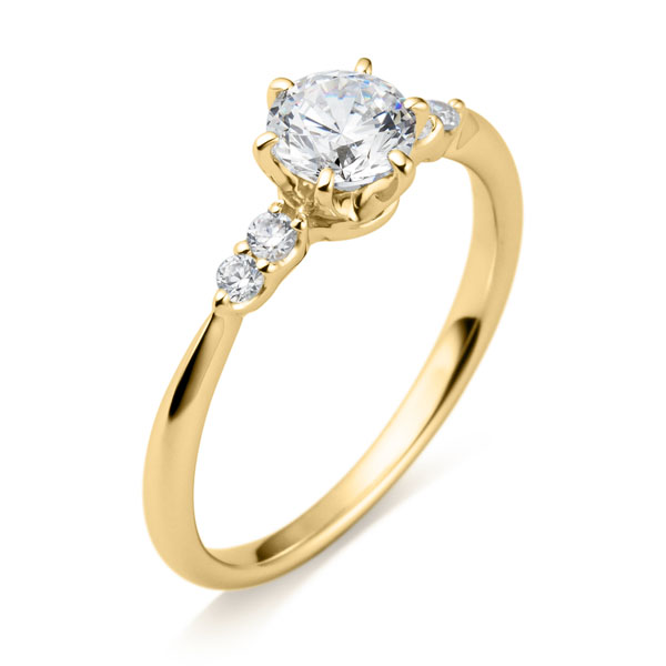 K18YG スプリング カルテット ダイヤモンド サイドストーン リング 0.5ct