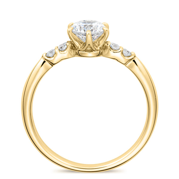 K18YG スプリング カルテット ダイヤモンド サイドストーン リング 0.5ct