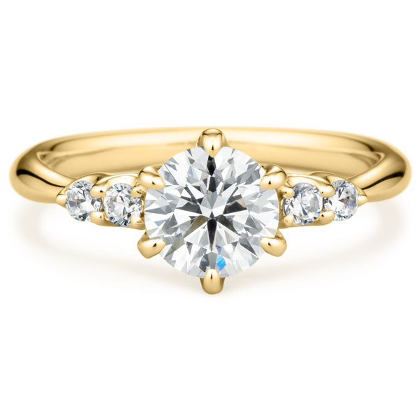 K18YG スプリング カルテット ダイヤモンド サイドストーン リング 1.0ct