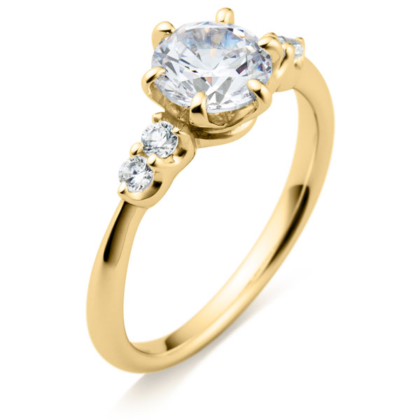 K18YG スプリング カルテット ダイヤモンド サイドストーン リング 1.0ct