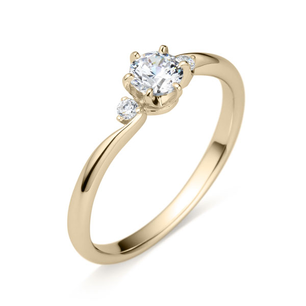 K18CG ミュゼット ダイヤモンド サイドストーン リング 0.3ct