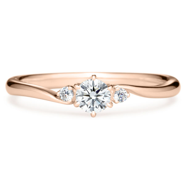 K18PG ミュゼット ダイヤモンド サイドストーン リング 0.2ct