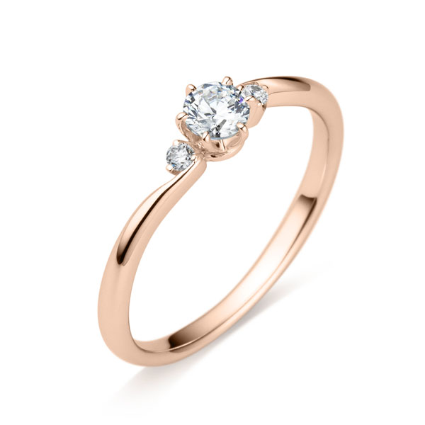 K18PG ミュゼット ダイヤモンド サイドストーン リング 0.2ct