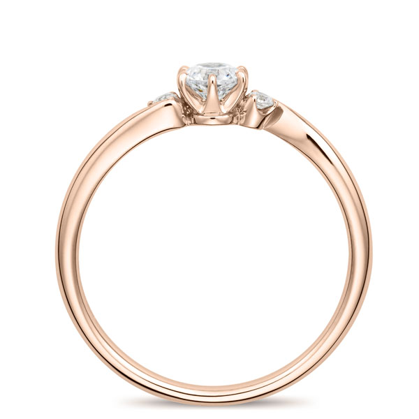 K18PG ミュゼット ダイヤモンド サイドストーン リング 0.2ct