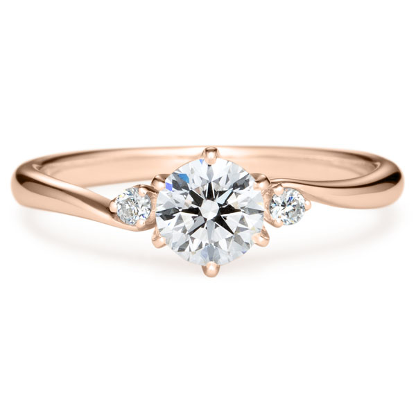 K18PG ミュゼット ダイヤモンド サイドストーン リング 0.5ct