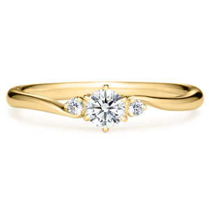 K18YG ミュゼット ダイヤモンド サイドストーン リング 0.2ct｜婚約