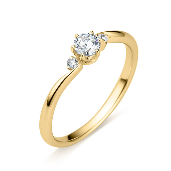 K18YG ミュゼット ダイヤモンド サイドストーン リング 0.2ct｜婚約