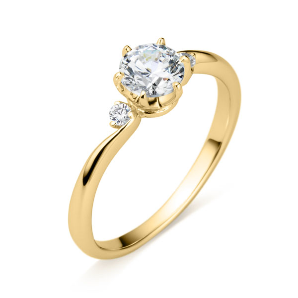 K18YG ミュゼット ダイヤモンド サイドストーン リング 0.5ct