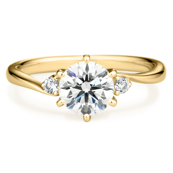 K18YG ミュゼット ダイヤモンド サイドストーン リング 1.0ct