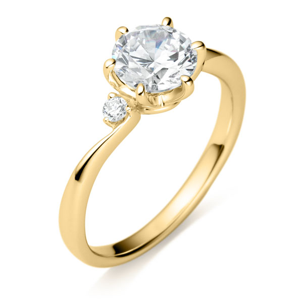 K18YG ミュゼット ダイヤモンド サイドストーン リング 1.0ct