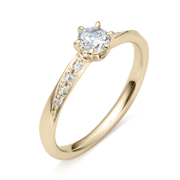 K18CG メテオール ダイヤモンド サイドストーン リング 0.3ct