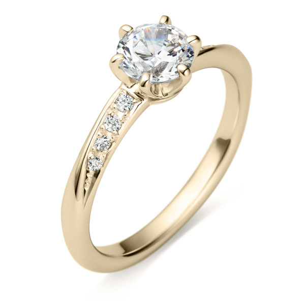 K18CG メテオール ダイヤモンド サイドストーン リング 0.7ct