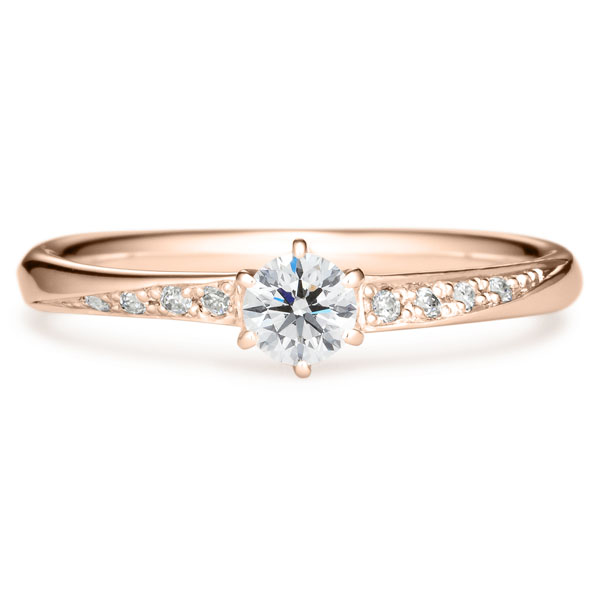 K18PG メテオール ダイヤモンド サイドストーン リング 0.2ct｜婚約 