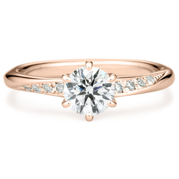 K18PG メテオール ダイヤモンド サイドストーン リング 0.7ct｜婚約