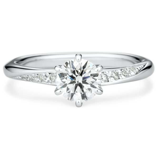 PT950 メテオール ダイヤモンド サイドストーン リング 0.7ct