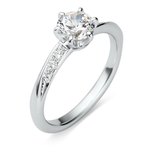 PT950 メテオール ダイヤモンド サイドストーン リング 0.7ct