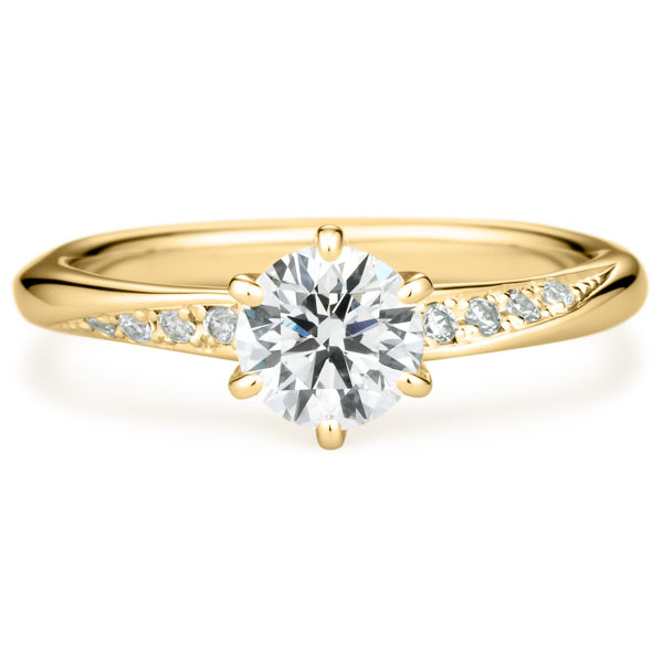 K18YG メテオール ダイヤモンド サイドストーン リング 0.7ct