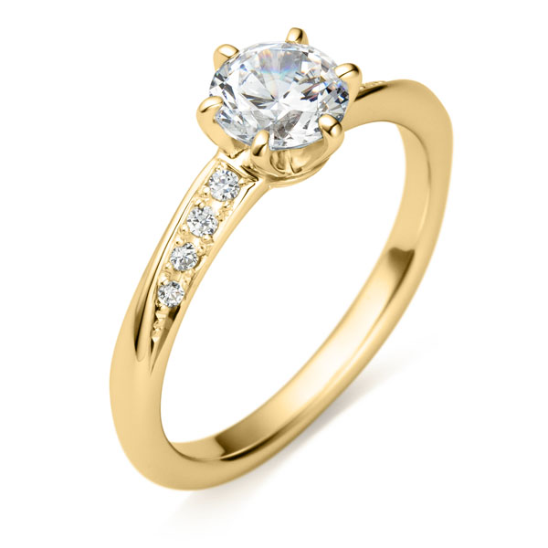 K18YG メテオール ダイヤモンド サイドストーン リング 0.7ct