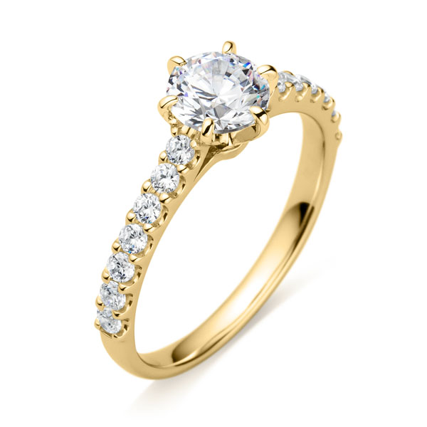 K18YG コテージ ダイヤモンド エタニティタイプ リング 0.7ct