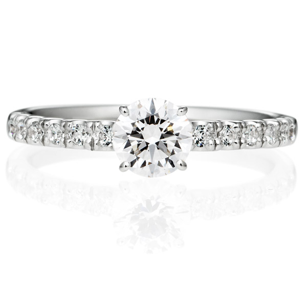 婚約指輪のオーダーメイド PT900 デライト 4ポイントセッティング ダイヤモンド エタニティタイプ リング 0.5ct