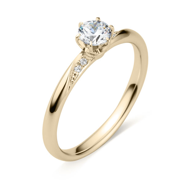 K18CG フィール ダイヤモンド サイドストーン リング 0.3ct